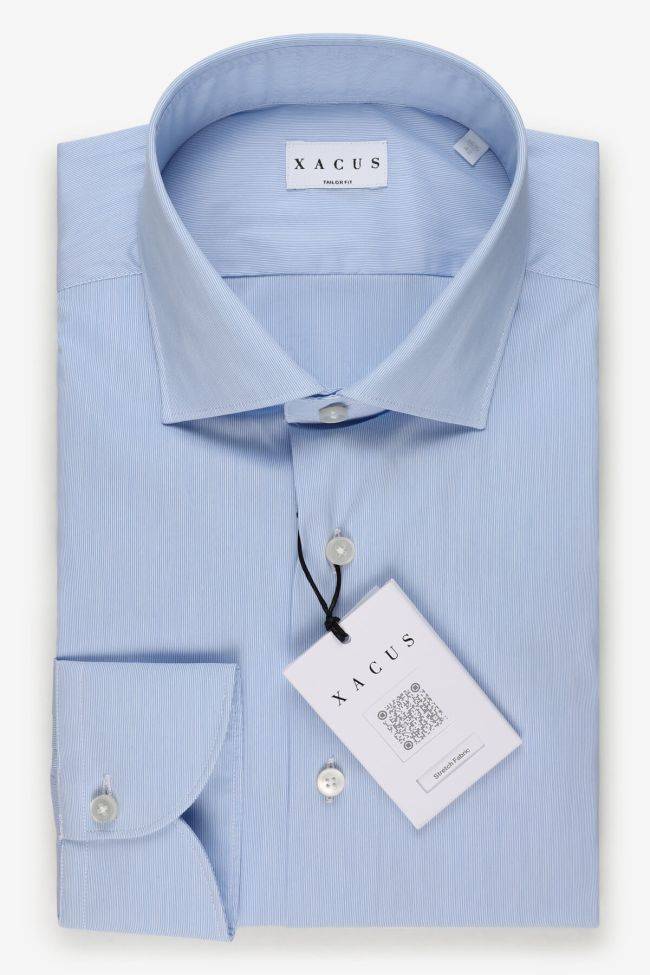xacus Hemd Herren Xacus Regular Streifen 100% Baumwolle kragen Französisch Lange Ärmel