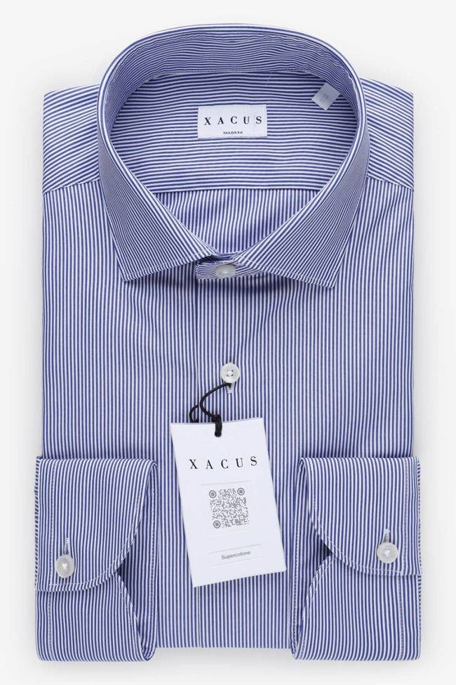 xacus Hemd Herren Xacus Regular Streifen 100% Baumwolle kragen Französisch Lange Ärmel