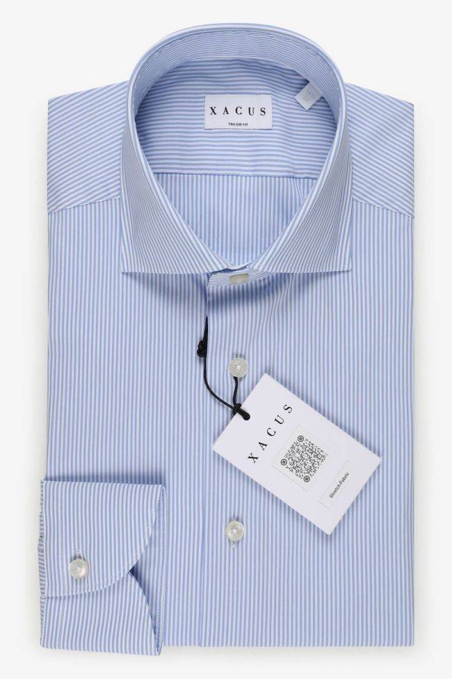 xacus Hemd Herren Xacus Regular Streifen 100% Baumwolle kragen Französisch Lange Ärmel