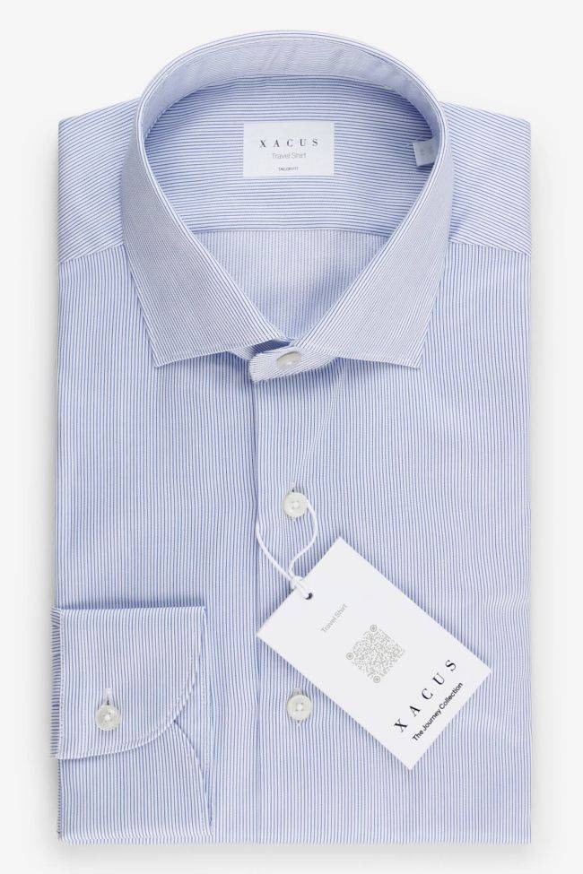 Xacus Hemd Herren Xacus Regular Streifen 100% Bio-Baumwolle Kragen Französisch Lange Ärmel