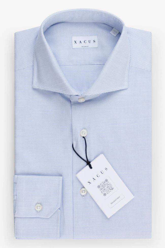 Xacus Hemd Herren Xacus Regular Streifen 60% Cotton 40% Lyocell Kragen Französisch Lange Ärmel