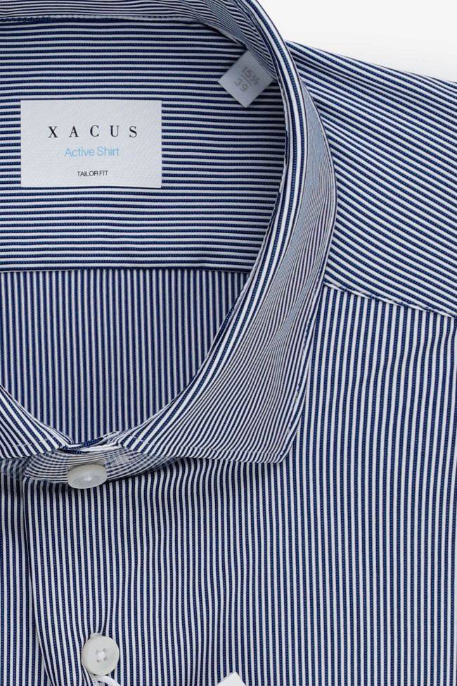 Xacus Hemd Herren Xacus Regular Streifen 86% Polyamide 14% Elastane Kragen Französisch Lange Ärmel