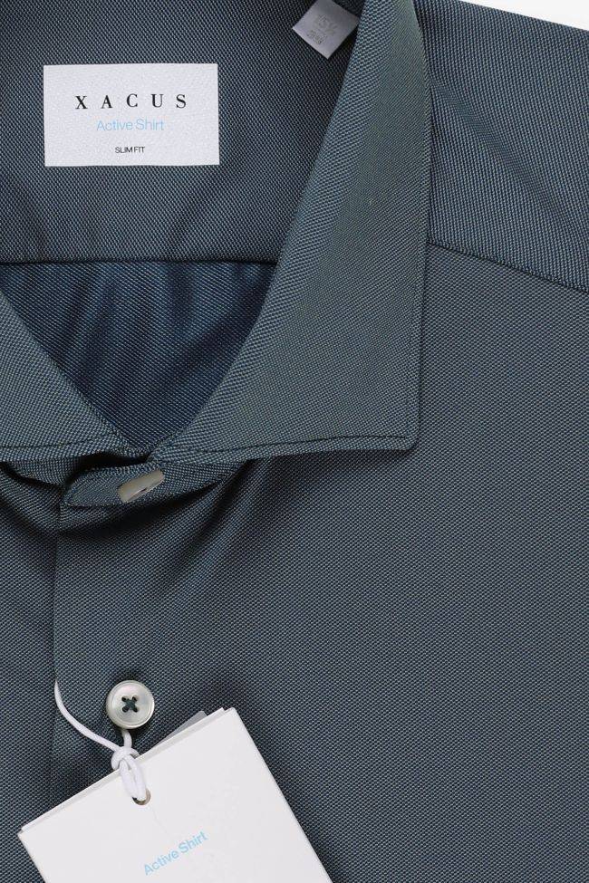 Xacus Hemd Herren Xacus Slim Bügelfreie Einfarbig 85% Poliammide 15% Elastam Kragen Französisch Lange Ärmel