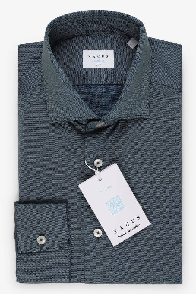 xacus Hemd Herren Xacus Slim Bügelfreie Einfarbig 85% poliammide 15% elastam kragen Französisch Lange Ärmel