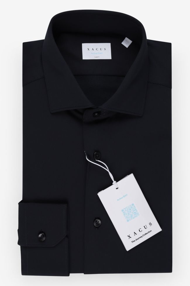 xacus Hemd Herren Xacus Slim Bügelfreie Einfarbig 86% poliammide 14% elastan kragen Französisch Lange Ärmel