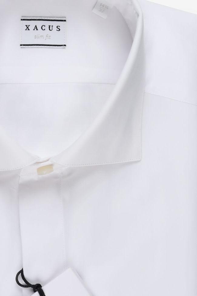 Xacus Hemd Herren Xacus Slim Einfarbig 100% Baumwolle Kragen Französisch Lange Ärmel