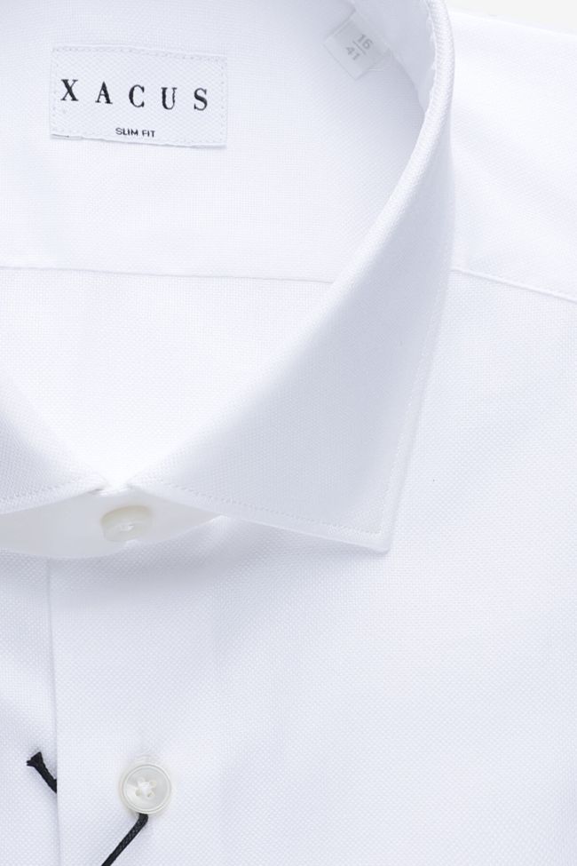 Xacus Hemd Herren Xacus Slim Einfarbig 100% Baumwolle Kragen Französisch Lange Ärmel