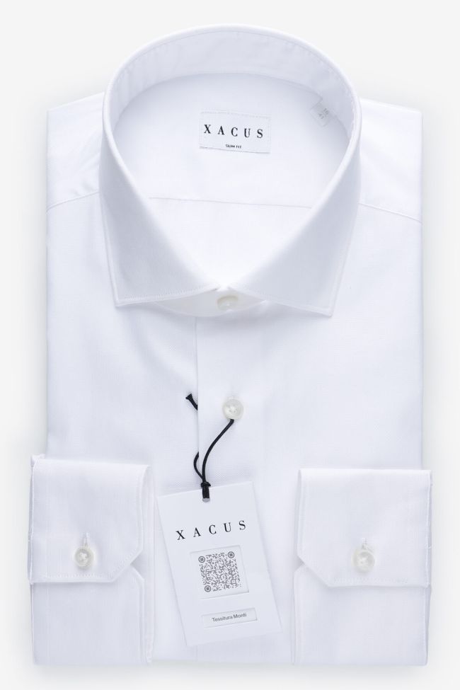 xacus Hemd Herren Xacus Slim Einfarbig 100% Baumwolle kragen Französisch Lange Ärmel