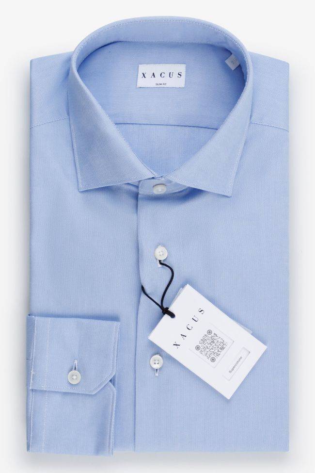 xacus Hemd Herren Xacus Slim Einfarbig 100% Baumwolle kragen Französisch Lange Ärmel