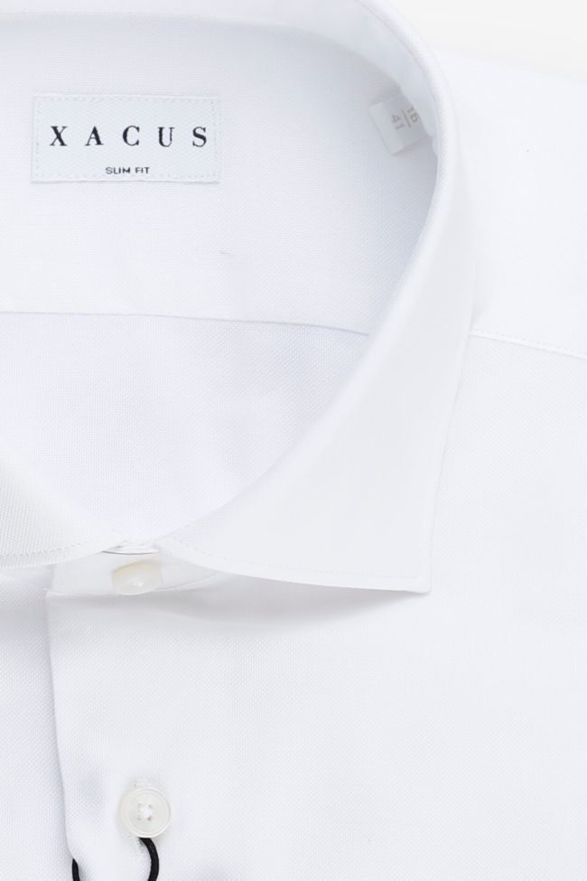 Xacus Hemd Herren Xacus Slim Einfarbig 100% Baumwolle Kragen Französisch Lange Ärmel