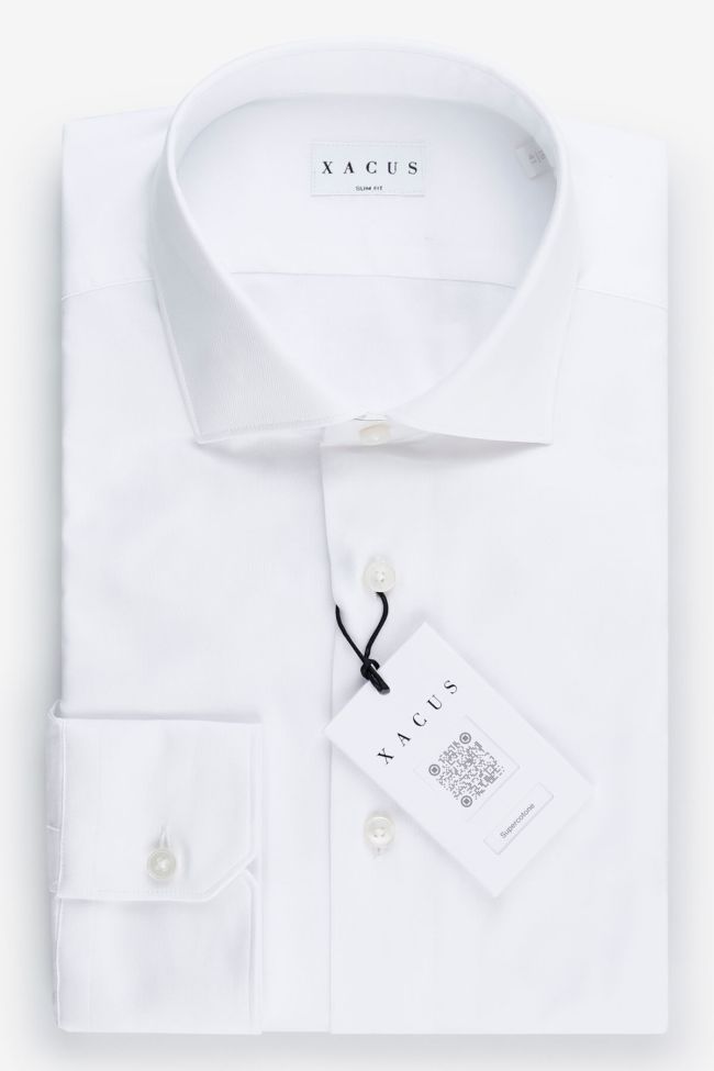 xacus Hemd Herren Xacus Slim Einfarbig 100% Baumwolle kragen Französisch Lange Ärmel
