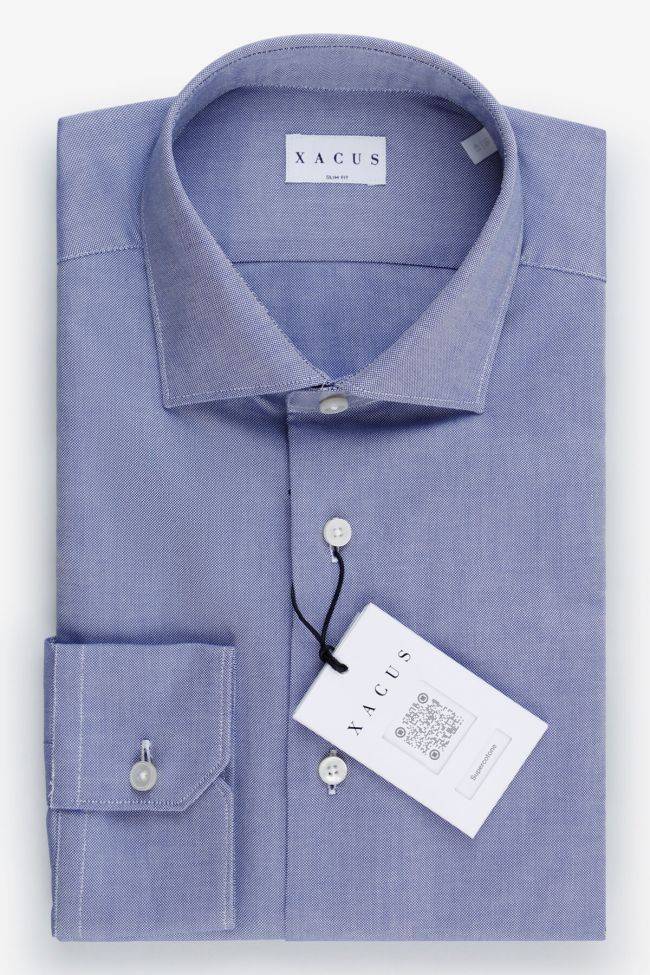 xacus Hemd Herren Xacus Slim Einfarbig 100% Baumwolle kragen Französisch Lange Ärmel