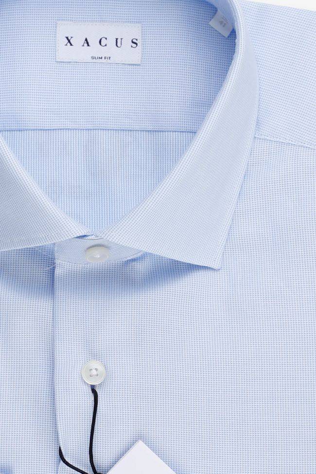 Xacus Hemd Herren Xacus Slim Einfarbig 100% Baumwolle Kragen Französisch Lange Ärmel