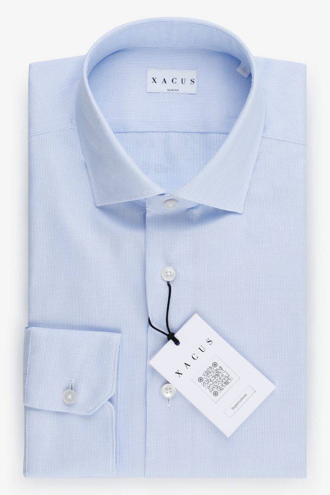 xacus Hemd Herren Xacus Slim Einfarbig 100% Baumwolle kragen Französisch Lange Ärmel