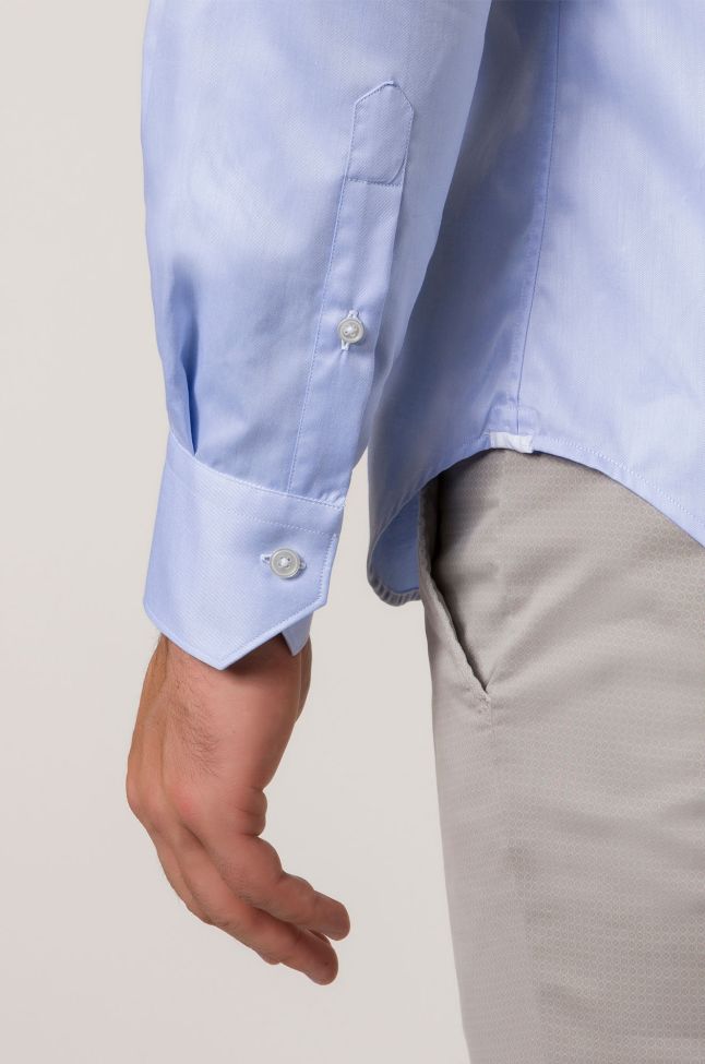 Xacus Hemd Herren Xacus Slim Einfarbig 100% Baumwolle Kragen Französisch Lange Ärmel
