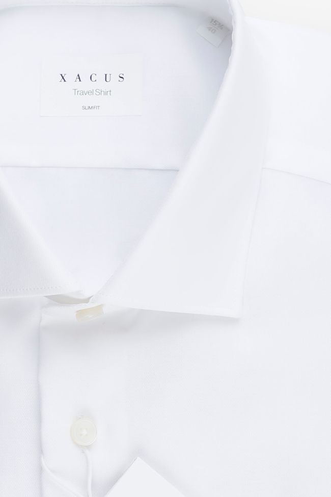 xacus Hemd Herren Xacus Slim Einfarbig 100% Bio-Baumwolle kragen Französisch Lange Ärmel