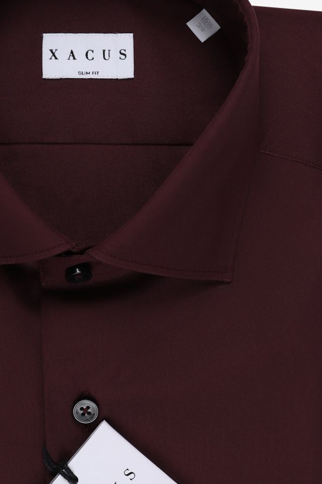 Xacus Hemd Herren Xacus Slim Einfarbig 72% Baumwolle 3% Elastan 25% Pa Kragen Französisch Lange Ärmel