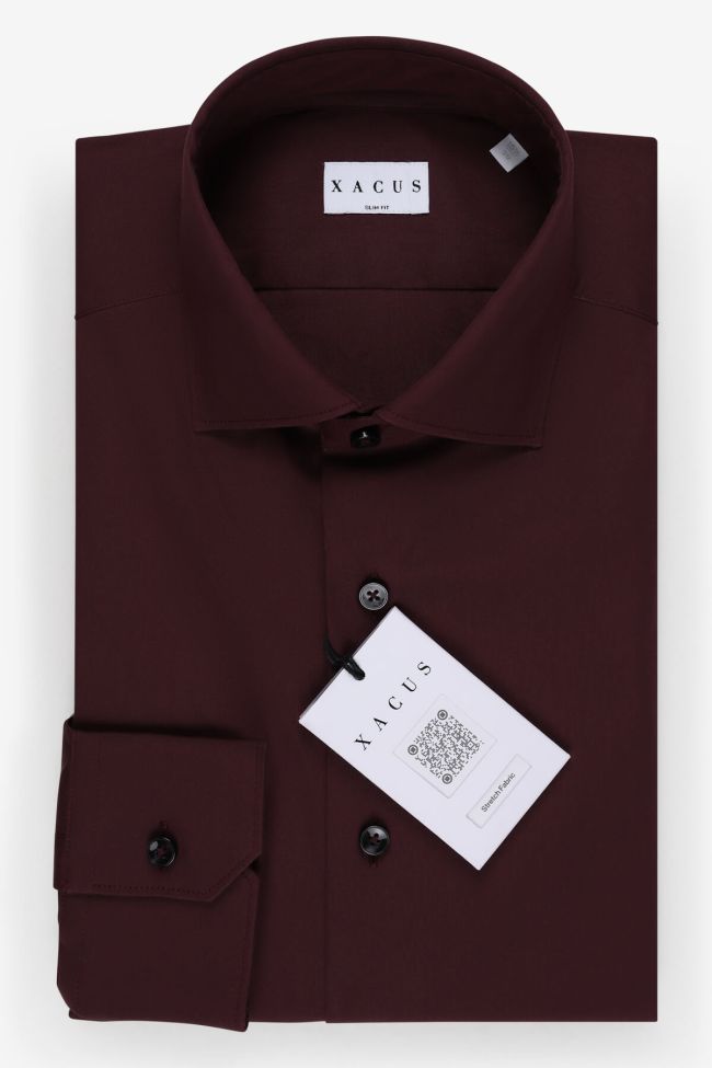 xacus Hemd Herren Xacus Slim Einfarbig 72% Baumwolle 3% elastan 25% pa kragen Französisch Lange Ärmel