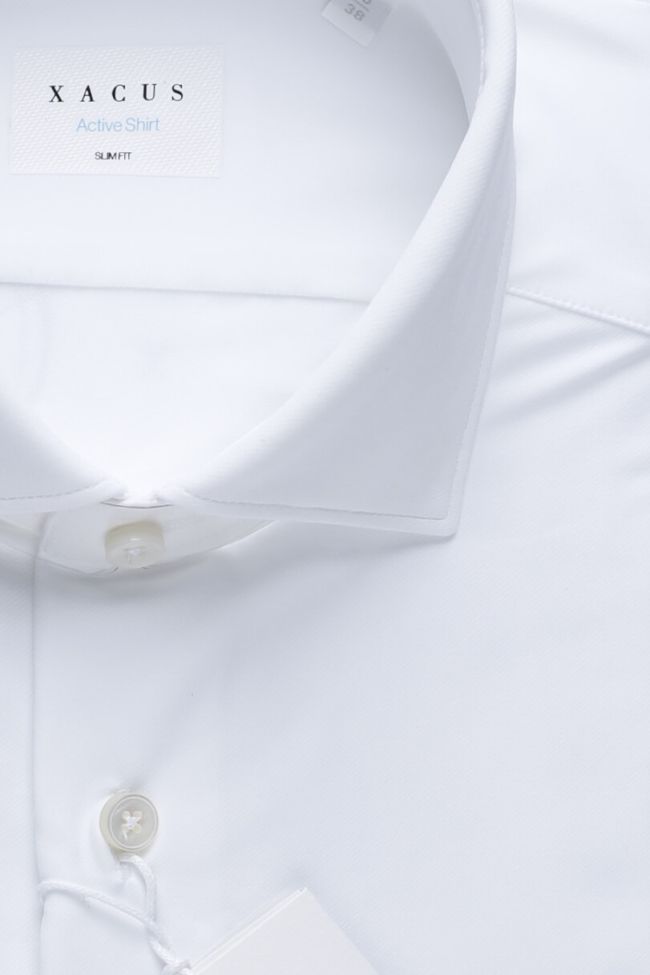 Xacus Hemd Herren Xacus Slim Einfarbig 85% Poliammide 15% Elastam Kragen Französisch Lange Ärmel