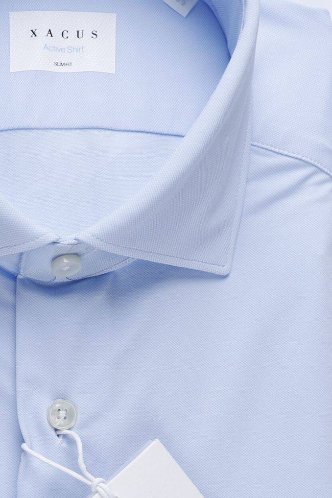 Xacus Hemd Herren Xacus Slim Einfarbig 85% Poliammide 15% Elastam Kragen Französisch Lange Ärmel
