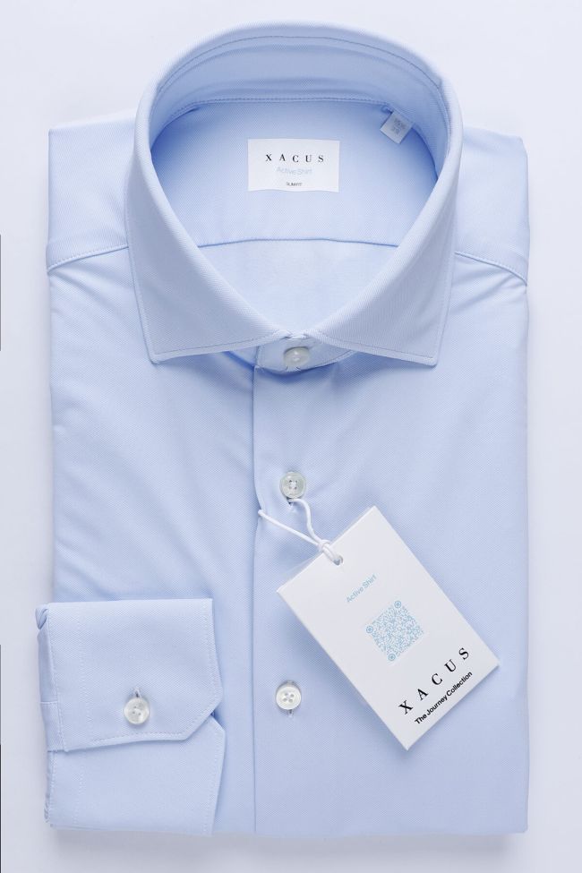 xacus Hemd Herren Xacus Slim Einfarbig 85% poliammide 15% elastam kragen Französisch Lange Ärmel
