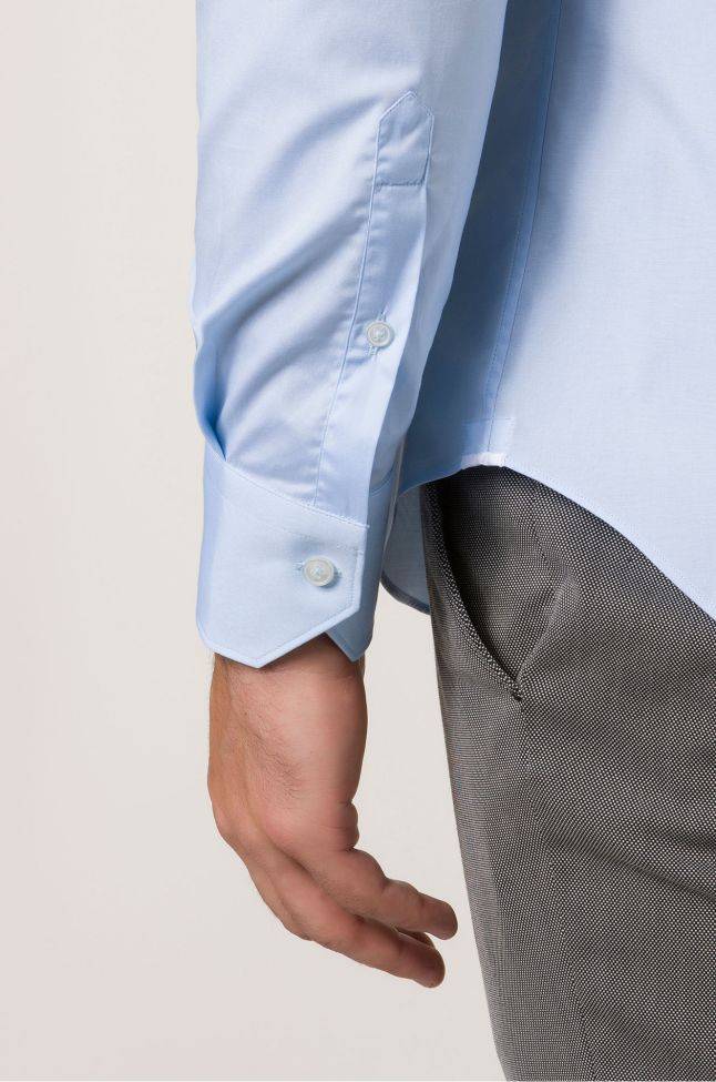 Xacus Hemd Herren Xacus Slim Einfarbig 96% Baumwolle 4% Elastan Kragen Französisch Lange Ärmel