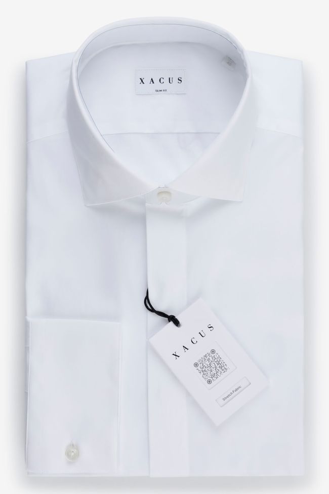 xacus Hemd Herren Xacus Slim Einfarbig 96% Baumwolle 4% elastan kragen Französisch Lange Ärmel