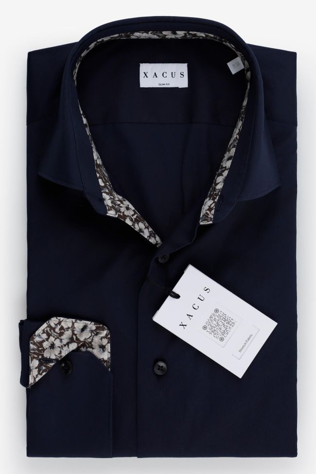 xacus Hemd Herren Xacus Slim Einfarbig 96% Baumwolle 4% elastan kragen Französisch Lange Ärmel