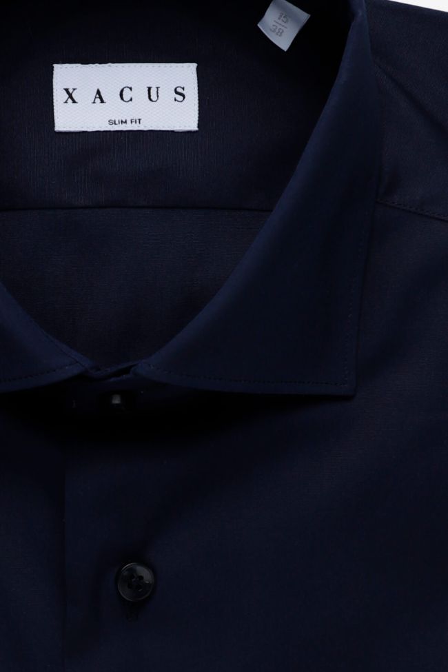 Xacus Hemd Herren Xacus Slim Einfarbig 96% Baumwolle 4% Elastan Kragen Französisch Lange Ärmel
