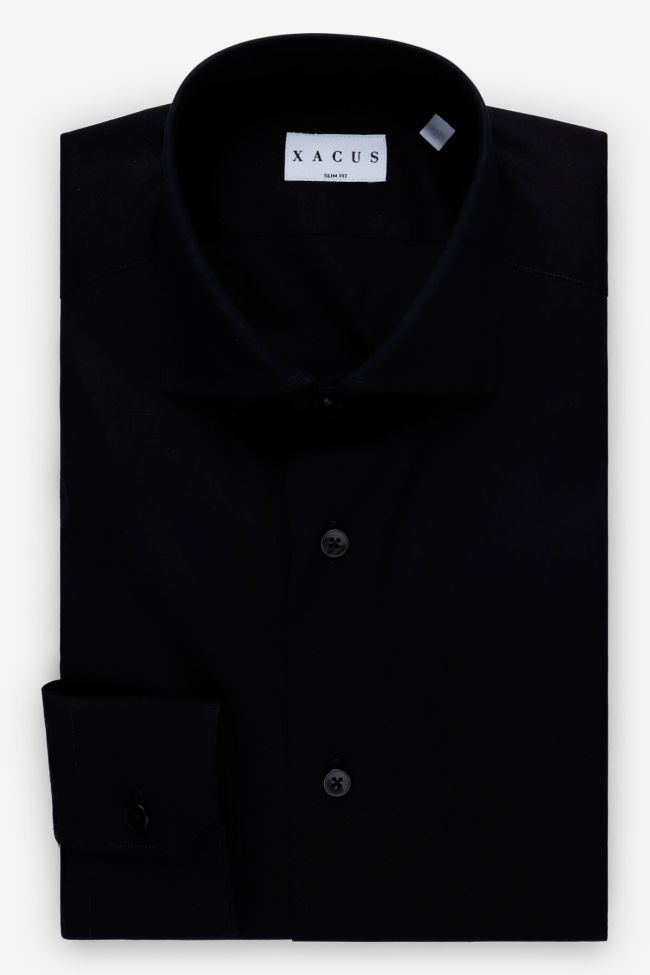 Xacus Hemd Herren Xacus Slim Einfarbig 96% Baumwolle 4% Elastan Kragen Französisch Lange Ärmel