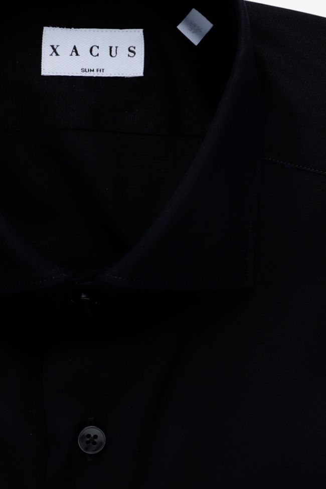 Xacus Hemd Herren Xacus Slim Einfarbig 96% Baumwolle 4% Elastan Kragen Französisch Lange Ärmel