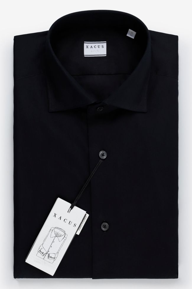 Xacus Hemd Herren Xacus Slim Einfarbig 96% Baumwolle 4% Elastan Kragen Französisch Lange Ärmel