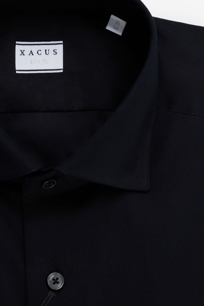 xacus Hemd Herren Xacus Slim Einfarbig 96% Baumwolle 4% elastan kragen Französisch Lange Ärmel
