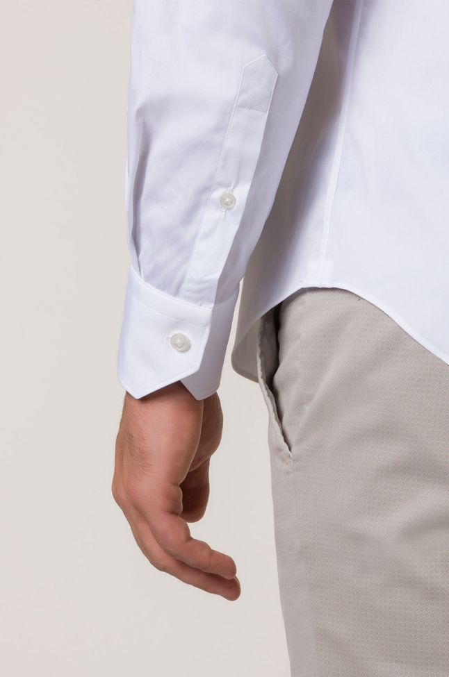 Xacus Hemd Herren Xacus Slim Einfarbig 96% Baumwolle 4% Elastan Kragen Französisch Lange Ärmel