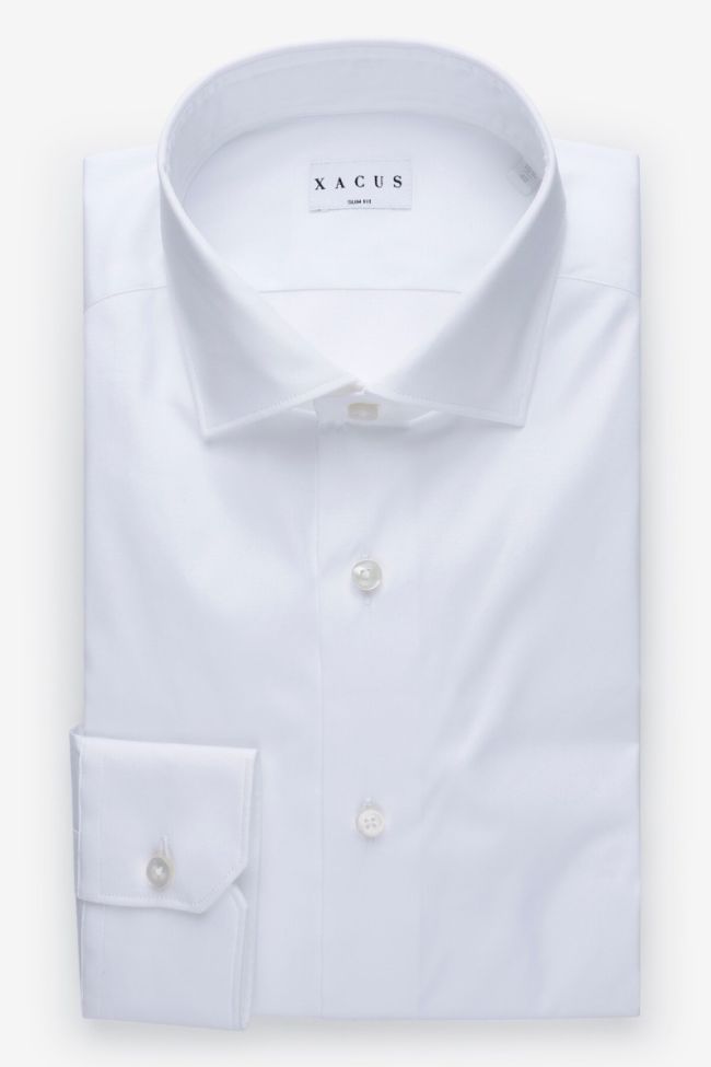 Xacus Hemd Herren Xacus Slim Einfarbig 96% Baumwolle 4% Elastan Kragen Französisch Lange Ärmel