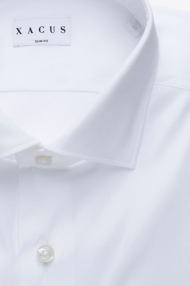 Xacus Hemd Herren Xacus Slim Einfarbig 96% Baumwolle 4% Elastan Kragen Französisch Lange Ärmel