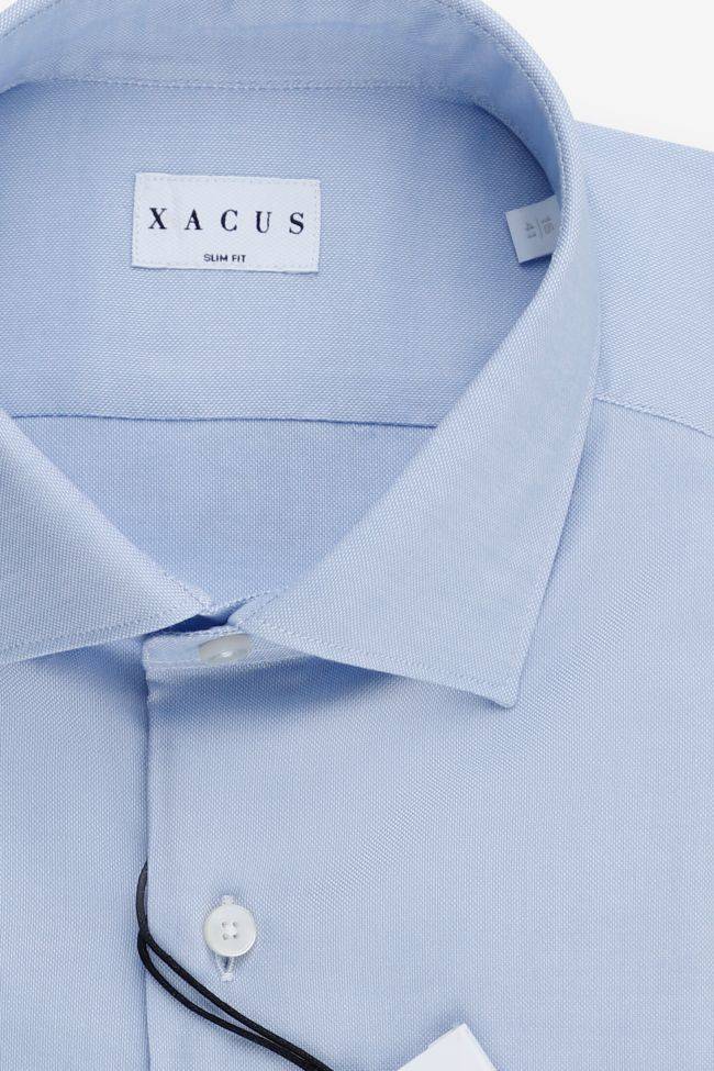 Xacus Hemd Herren Xacus Slim Einfarbig 97% Baumwolle 3% Elastan Kragen Französisch Lange Ärmel