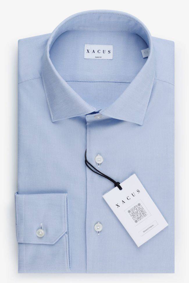 xacus Hemd Herren Xacus Slim Einfarbig 97% Baumwolle 3% elastan kragen Französisch Lange Ärmel