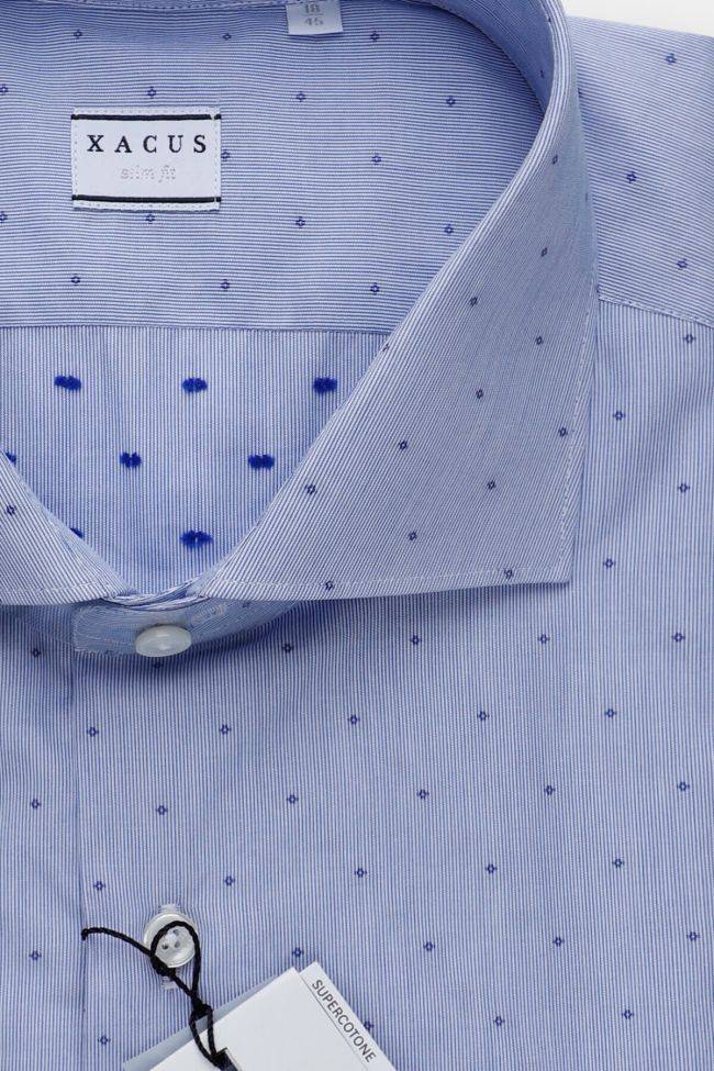 Xacus Hemd Herren Xacus Slim Halb Unifarben 100% Baumwolle Kragen Französisch Lange Ärmel