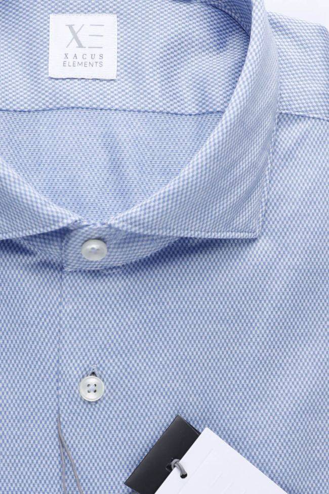 Xacus Hemd Herren Xacus Slim Halb Unifarben 100% Baumwolle Kragen Französisch Lange Ärmel