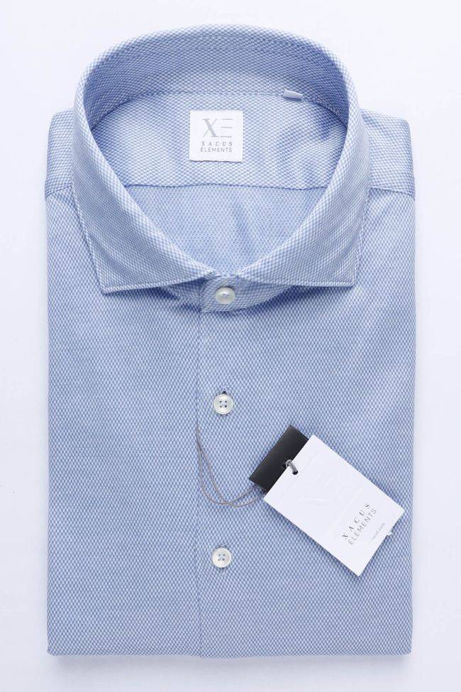 xacus Hemd Herren Xacus Slim Halb Unifarben 100% Baumwolle kragen Französisch Lange Ärmel