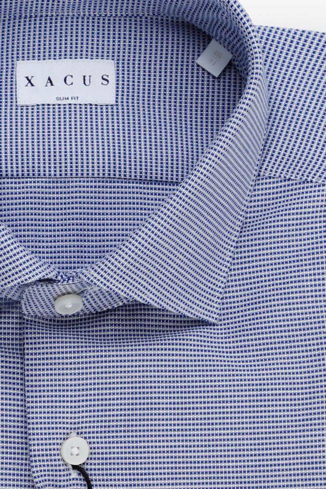 Xacus Hemd Herren Xacus Slim Halb Unifarben 100% Baumwolle Kragen Französisch Lange Ärmel