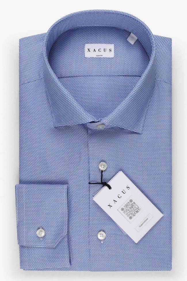 xacus Hemd Herren Xacus Slim Halb Unifarben 100% Baumwolle kragen Französisch Lange Ärmel