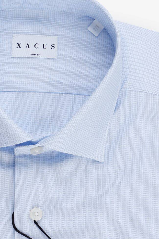 Xacus Hemd Herren Xacus Slim Halb Unifarben 100% Baumwolle Kragen Französisch Lange Ärmel