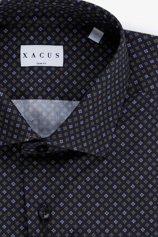 Xacus Hemd Herren Xacus Slim Halb Unifarben 100% Baumwolle Kragen Französisch Lange Ärmel