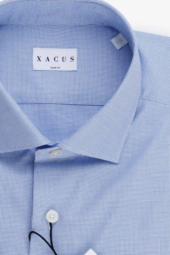 Xacus Hemd Herren Xacus Slim Halb Unifarben 100% Baumwolle Kragen Französisch Lange Ärmel