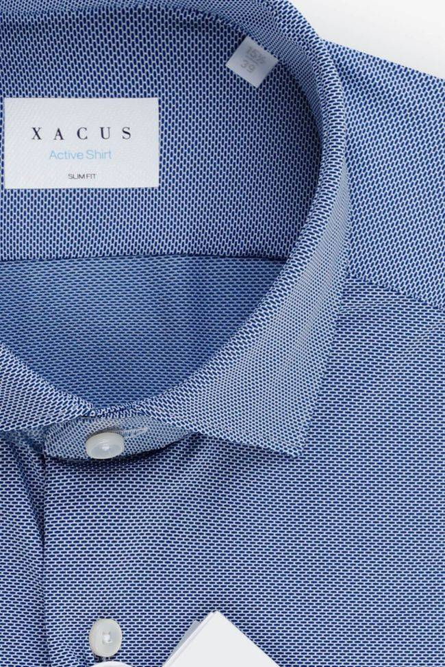 Xacus Hemd Herren Xacus Slim Halb Unifarben 86% Polyamide 14% Elastane Kragen Französisch Lange Ärmel