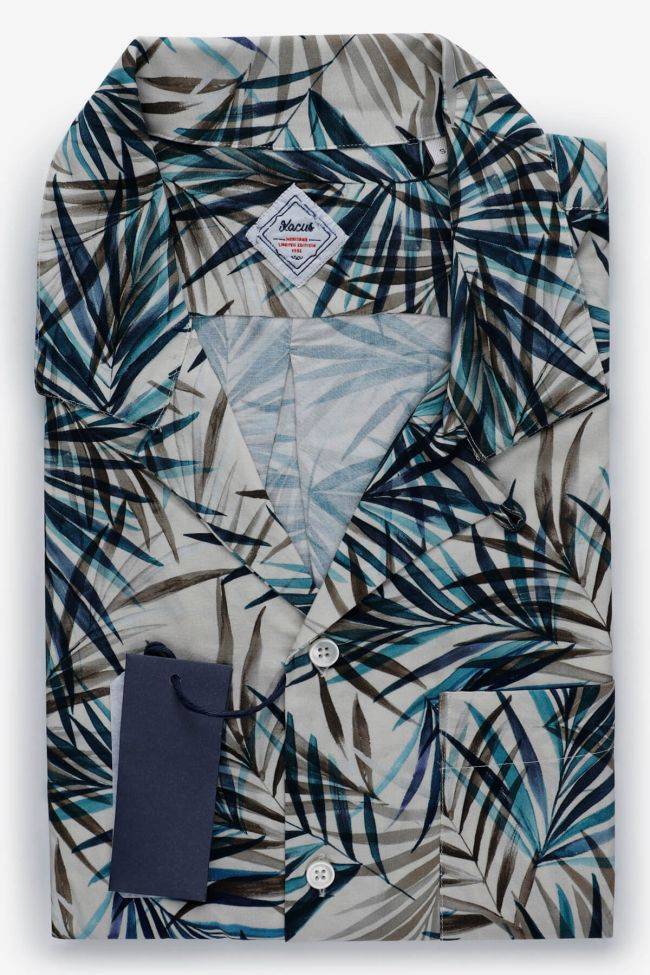 xacus Hemd Herren Xacus Slim Muster 100% Viskose kragen Hawaiikragen Kurze Ärmel