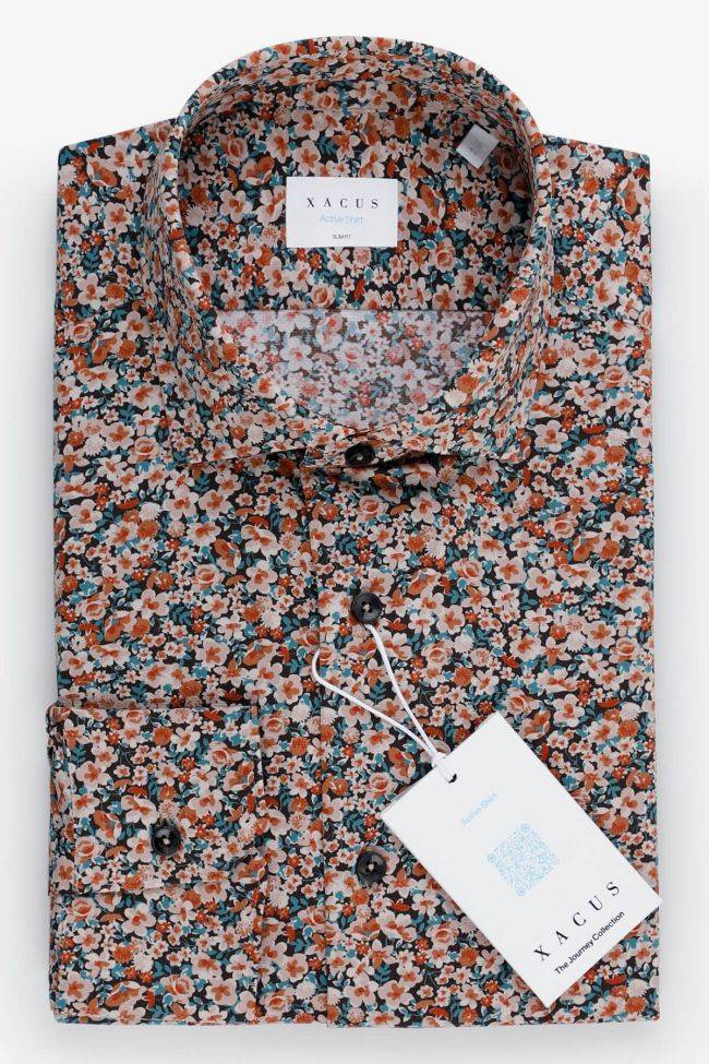 xacus Hemd Herren Xacus Slim Muster 86% polyamide 14% elastane kragen Französisch Lange Ärmel
