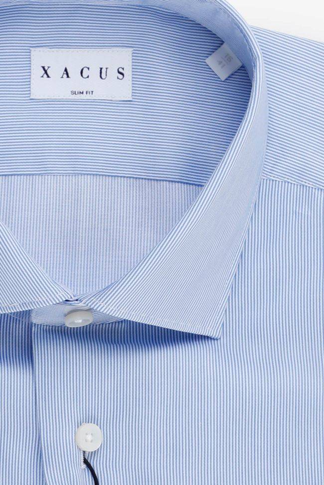 Xacus Hemd Herren Xacus Slim Streifen 100% Baumwolle Kragen Französisch Lange Ärmel